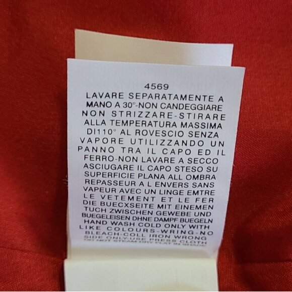 AEFFE SPA Red 100% Silk Pleated Bow Tie Cocktail Dress Women's Size 8 - Picture 16 of 16